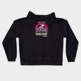 1986 Birthday Gift Old Soul Young Heart Kids Hoodie